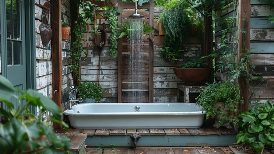 Elegant Rustic Outdoor Shower Ideas for a Cozy Backyard Retreat