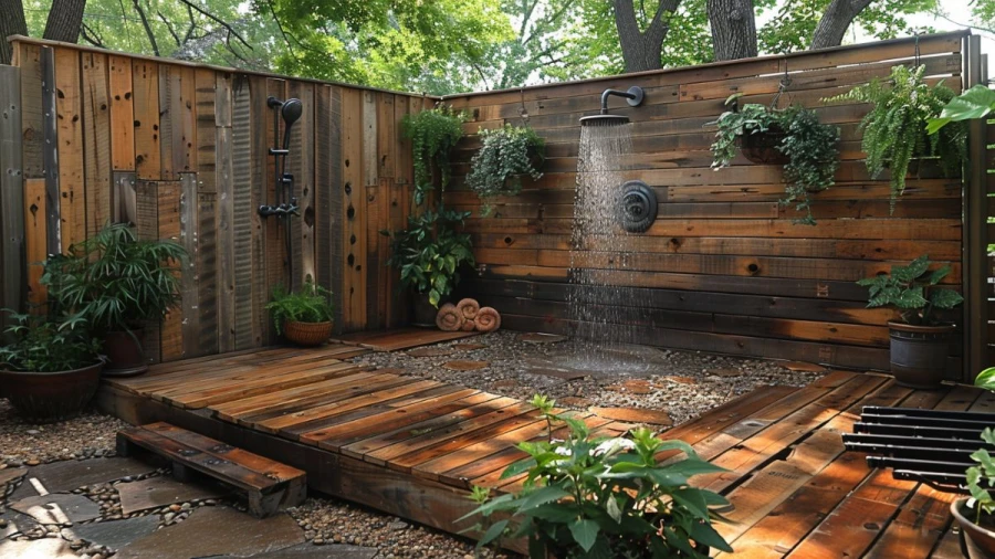 Elegant Rustic Outdoor Shower Ideas for a Cozy Backyard Retreat