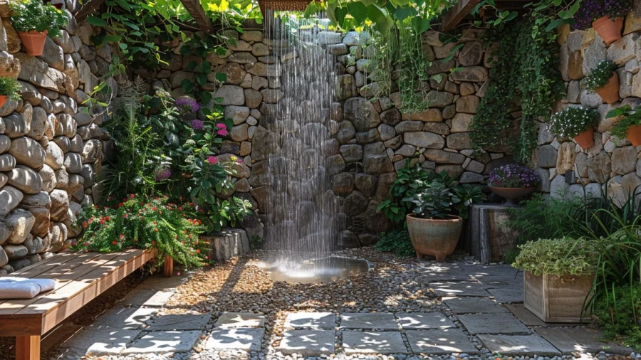 Elegant Rustic Outdoor Shower Ideas for a Cozy Backyard Retreat