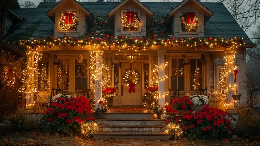 20 Enchanting Outdoor Christmas Light Ideas for Wrapping Porch Columns