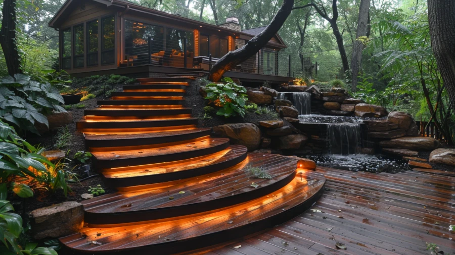 20 Stylish and Unique Composite Deck Stairs Ideas