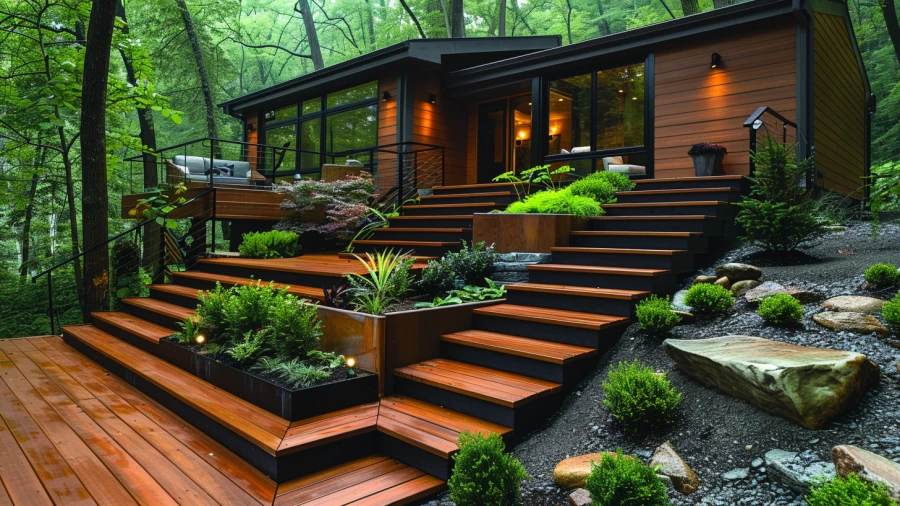 20 Stylish and Unique Composite Deck Stairs Ideas