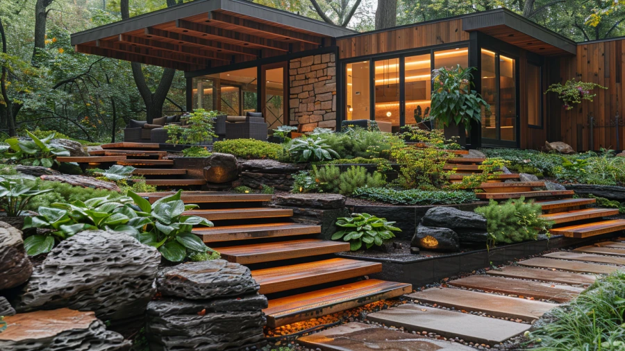 20 Stylish and Unique Composite Deck Stairs Ideas