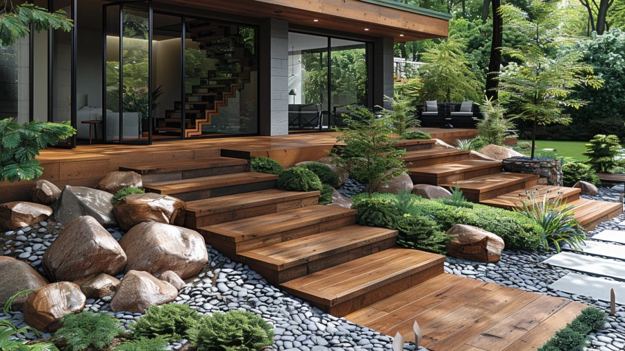 20 Stylish and Unique Composite Deck Stairs Ideas