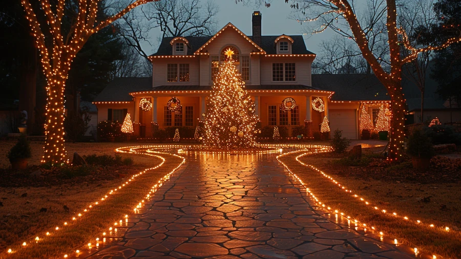 20 Enchanting Outdoor Christmas Light Ideas for Wrapping Porch Columns