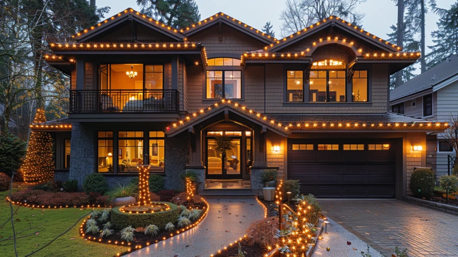 20 Enchanting Outdoor Christmas Light Ideas for Wrapping Porch Columns