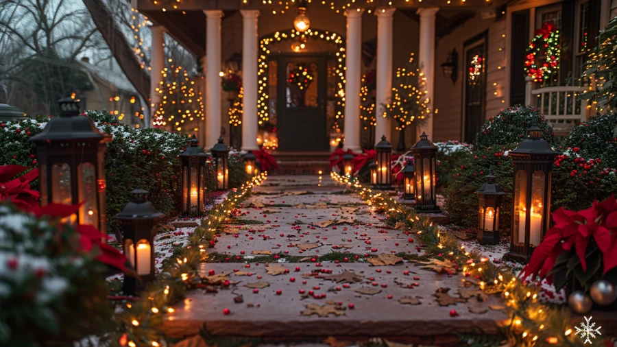 20 Enchanting Outdoor Christmas Light Ideas for Wrapping Porch Columns