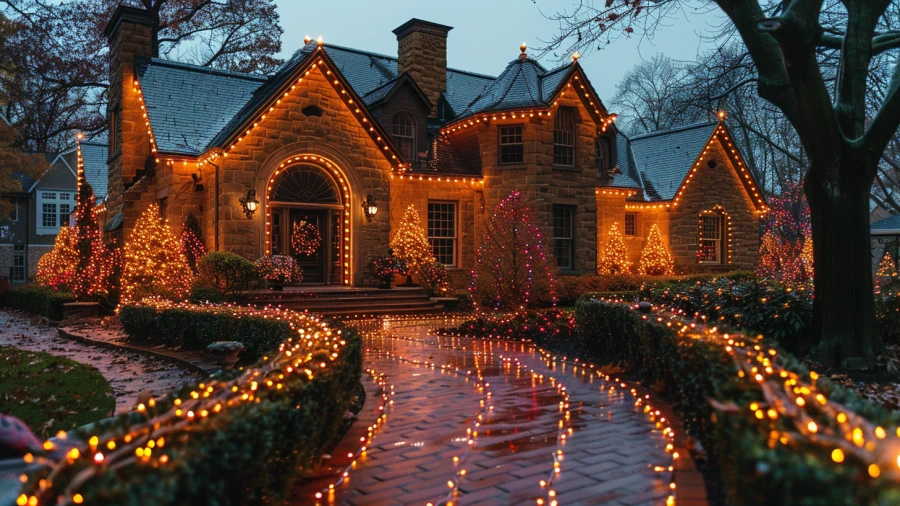 20 Enchanting Outdoor Christmas Light Ideas for Wrapping Porch Columns