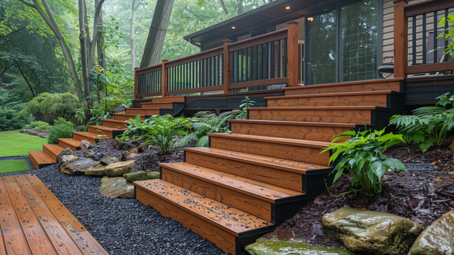 20 Stylish and Unique Composite Deck Stairs Ideas