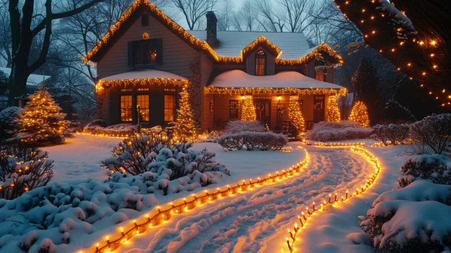 20 Enchanting Outdoor Christmas Light Ideas for Wrapping Porch Columns