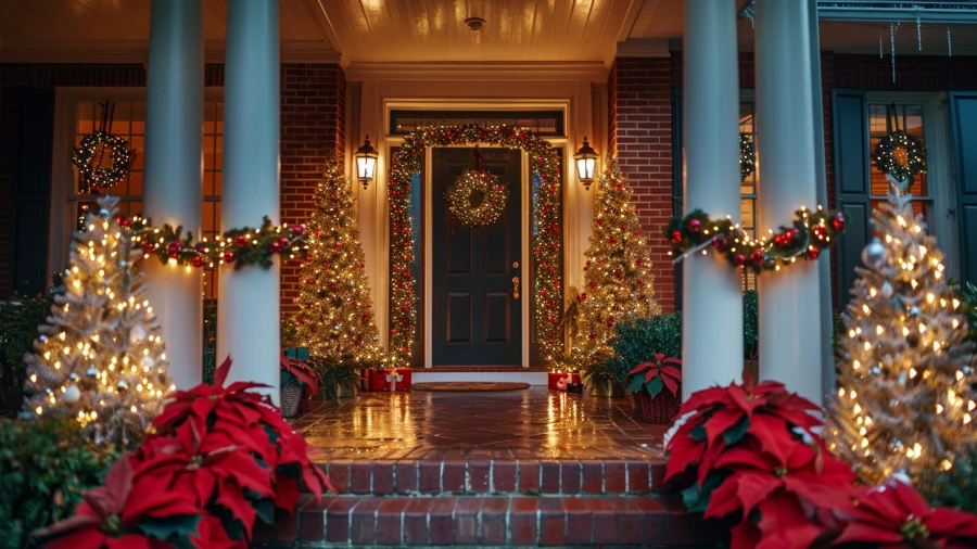 20 Enchanting Outdoor Christmas Light Ideas for Wrapping Porch Columns