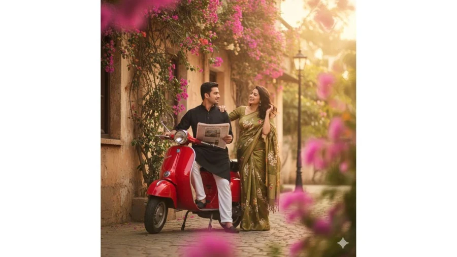 Gemini AI Vespa Couple Cinematic Prompts to Create DSLR-Style Professional Portraits