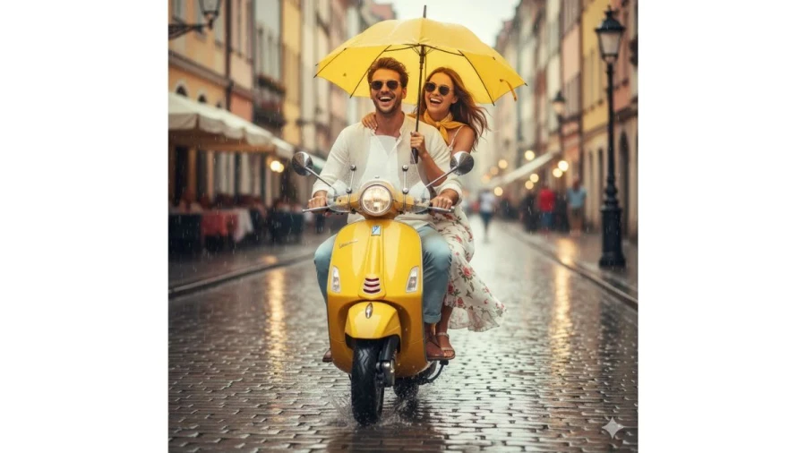 Gemini AI Vespa Couple Cinematic Prompts to Create DSLR-Style Professional Portraits