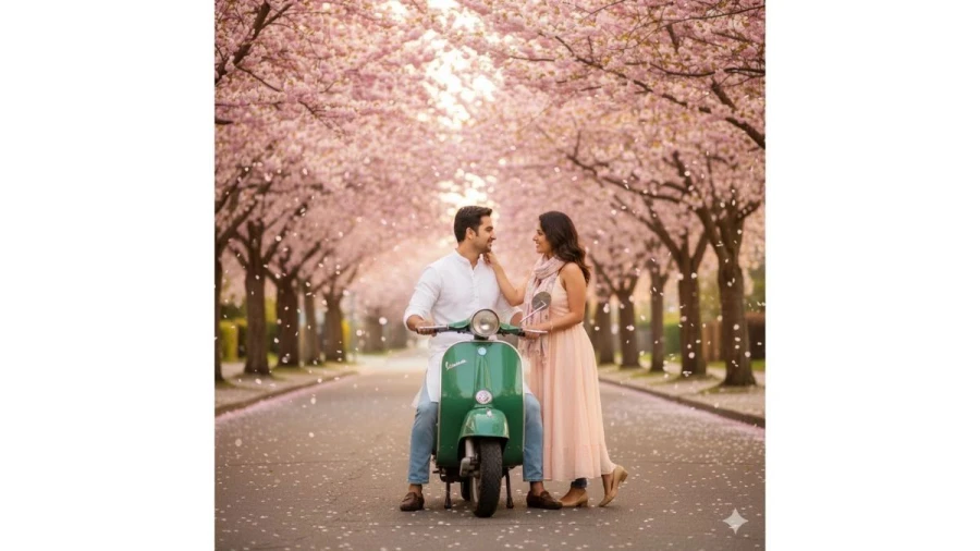 Gemini AI Vespa Couple Cinematic Prompts to Create DSLR-Style Professional Portraits